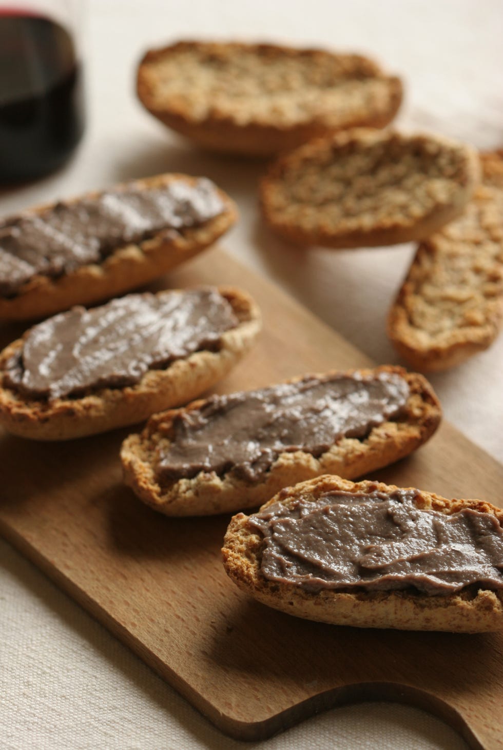Small Piece of Toast with Anchovy Paste. Italy