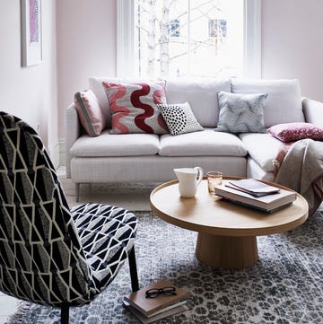 small living room with sofa, armchair and coffee table