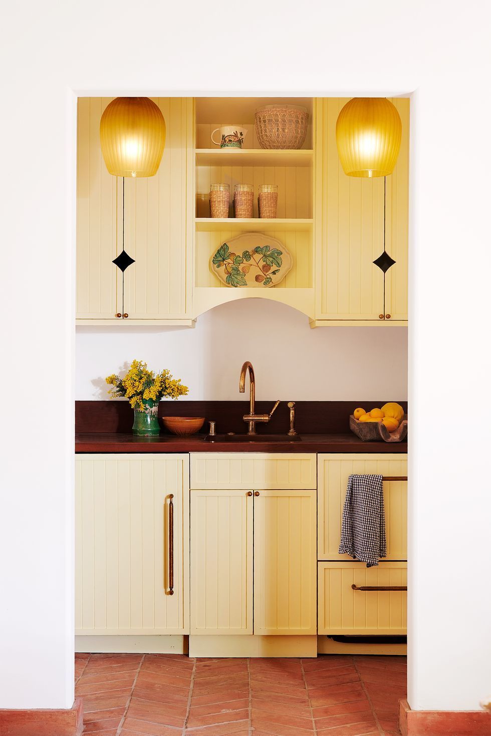 pale yellow kitchen cabinets
