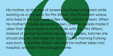 text discussing a young mothers hardships and support from a widow