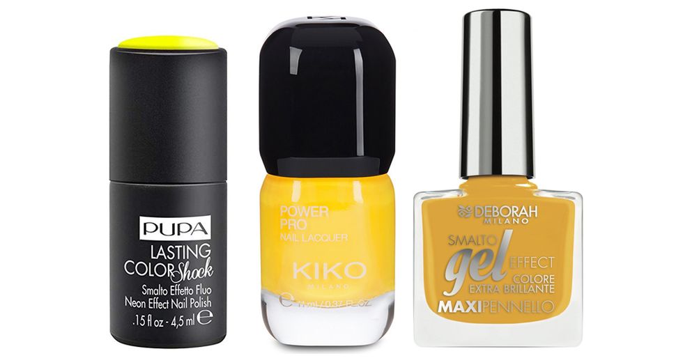 Nail polish, Yellow, Cosmetics, Product, Nail care, Beauty, Orange, Liquid, Water, Material property, 
