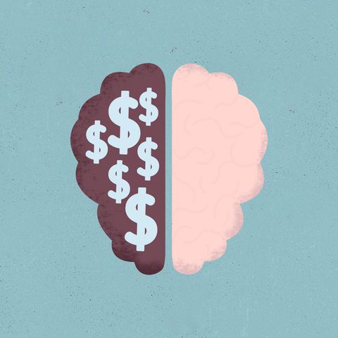 smarter giving concept of brain with money symbols
