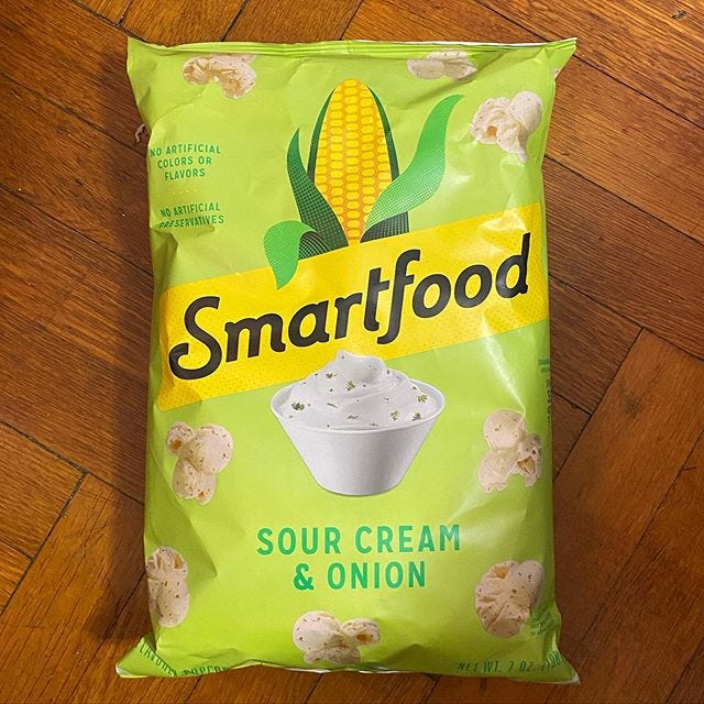 Smartfood Released Sour Cream And Onion Flavored Popcorn