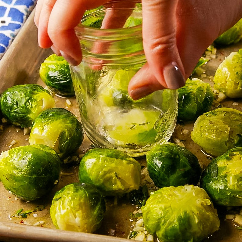 smashed brussels sprouts