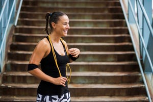 smiling after workout