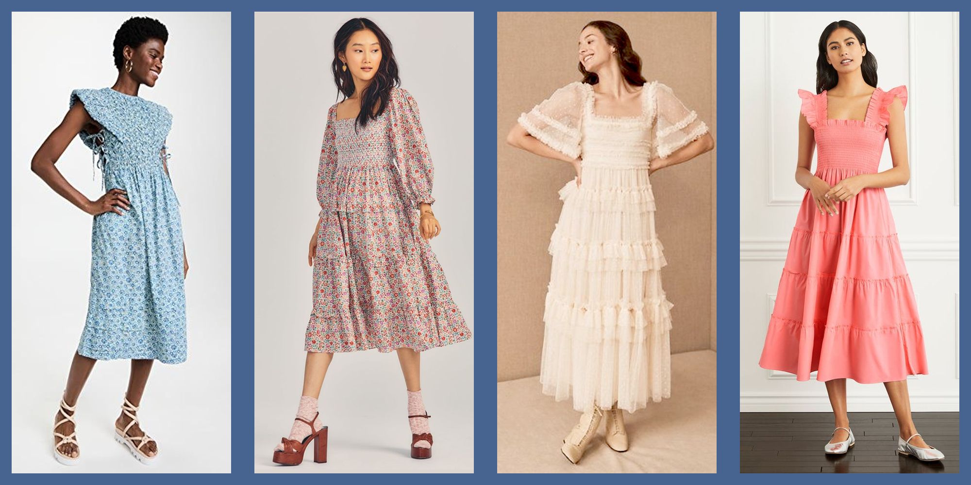Smocked Silk and Viscose Dress: Women's Designer Coverups