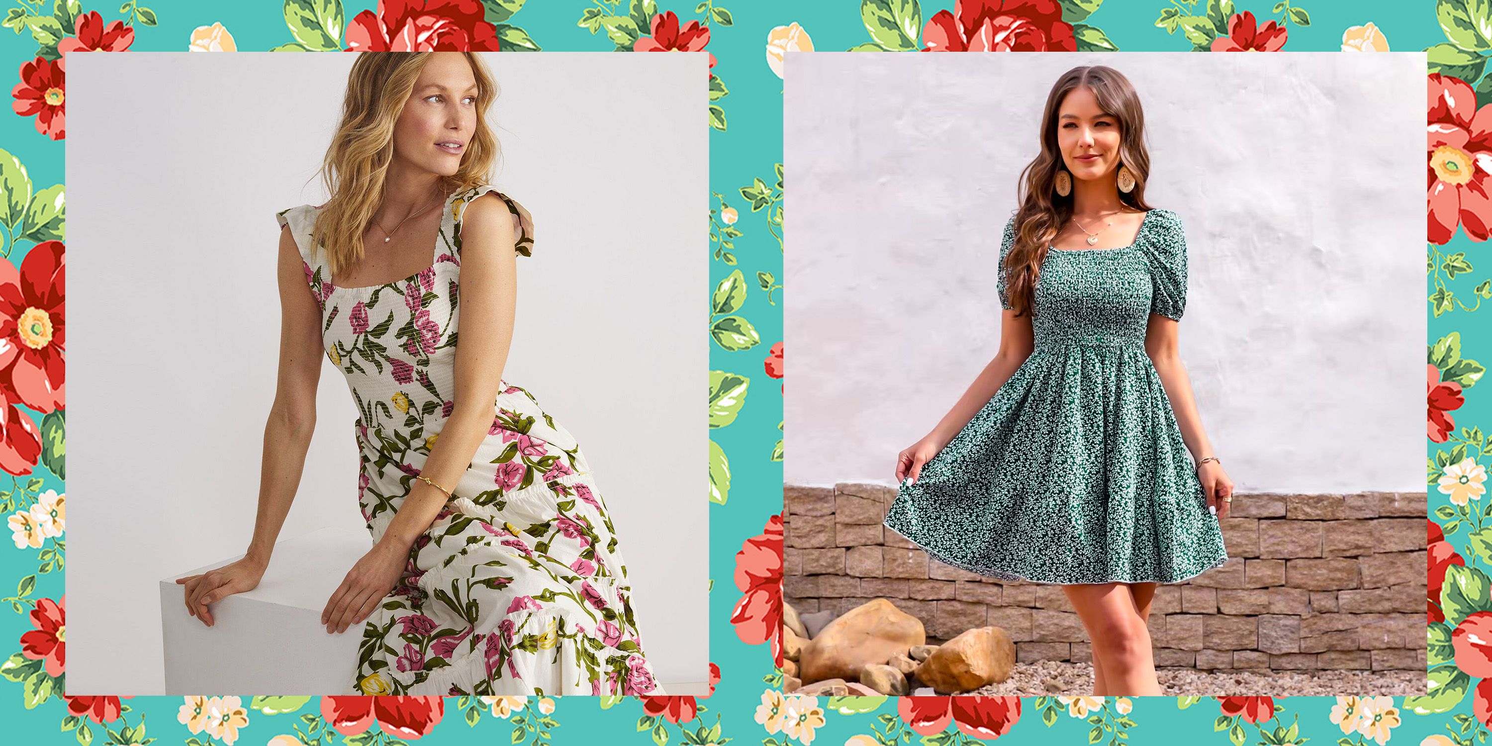 CeCe Women's Smocked-Waist Flutter-Sleeve Midi Dress - Macy's