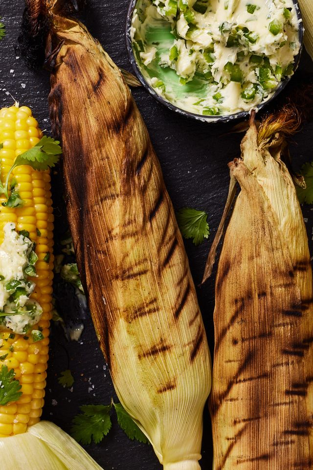 smoked corn on the corn with herb butter