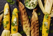 smoked corn on the corn with herb butter