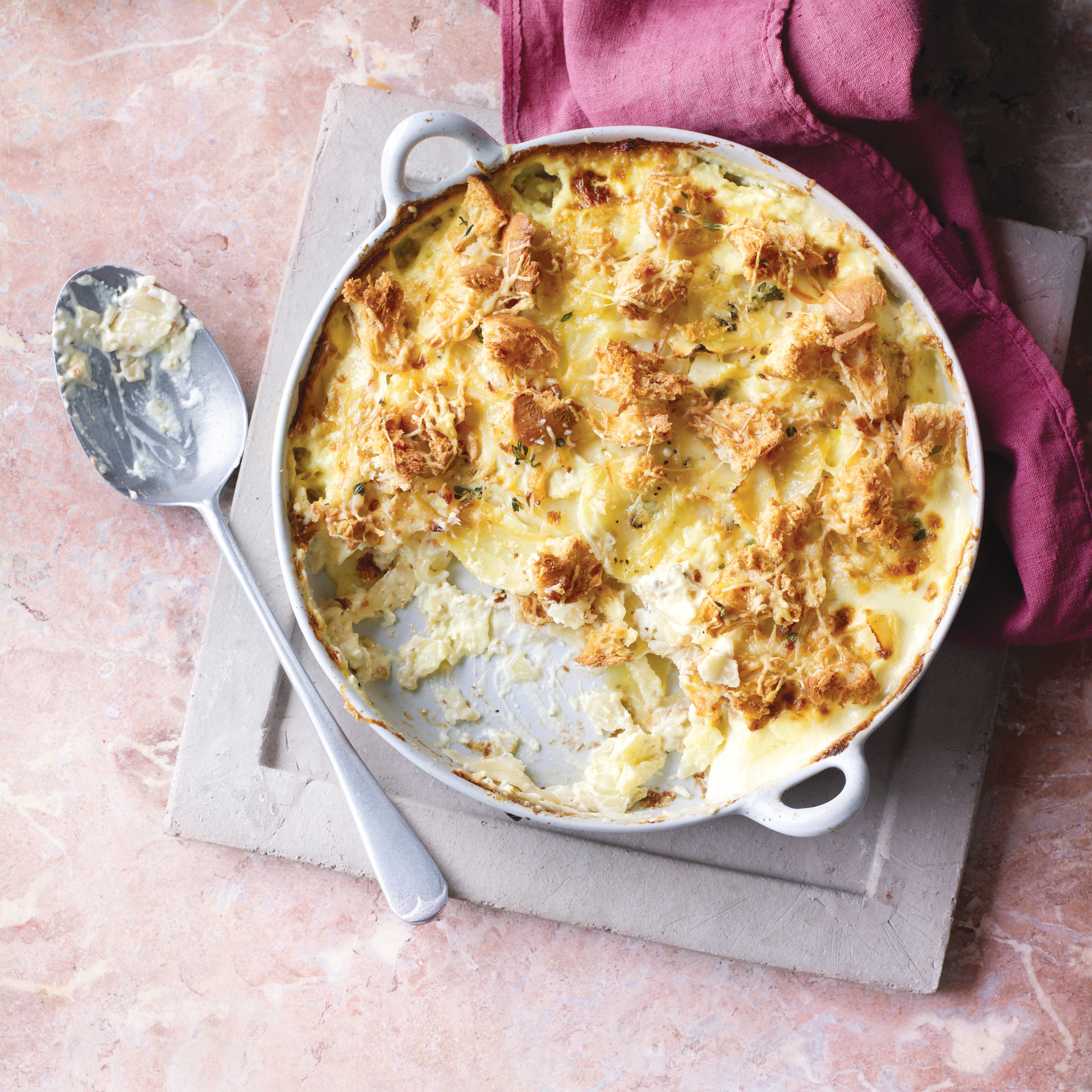 creamy smoked haddock and celeriac gratin