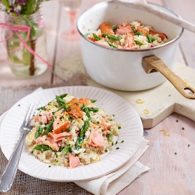 smoked salmon and asparagus risotto