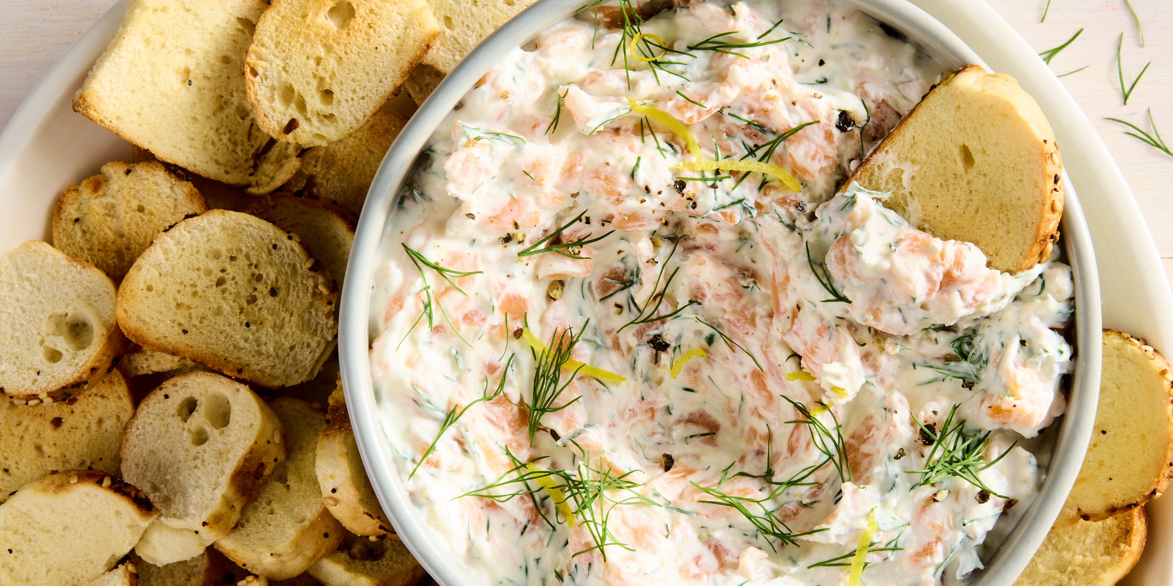 Smoked Salmon & Garlic Dill Cream Cheese Crackers