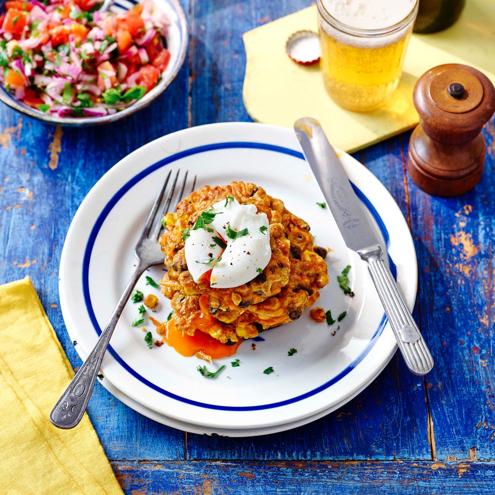 smokey black bean and corn fritters