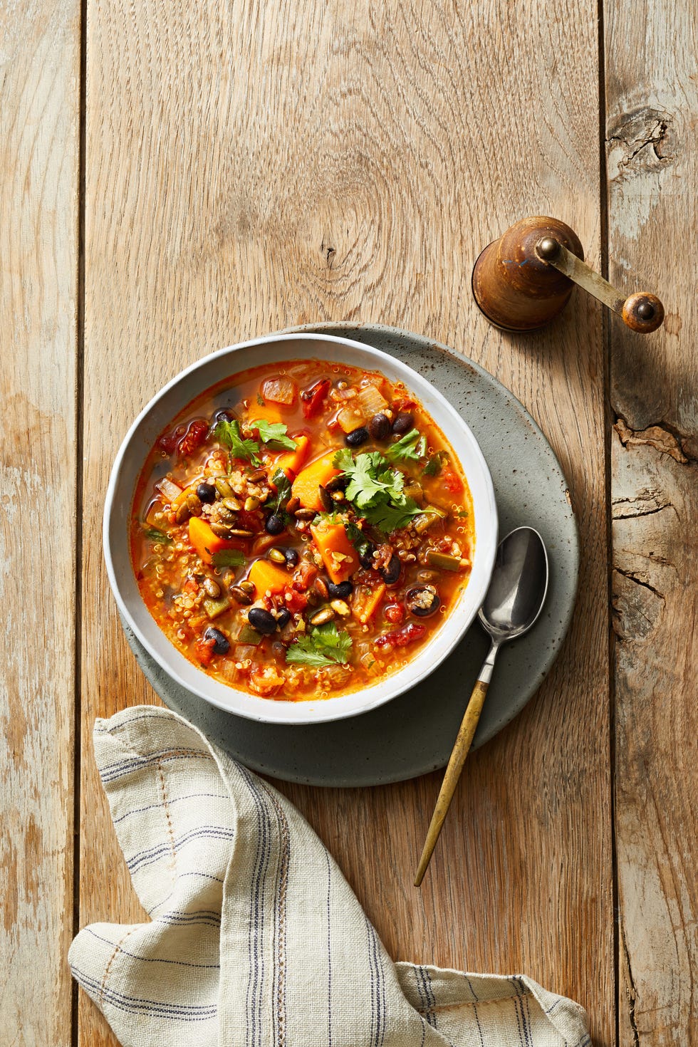 smoky black bean and quinoa soup