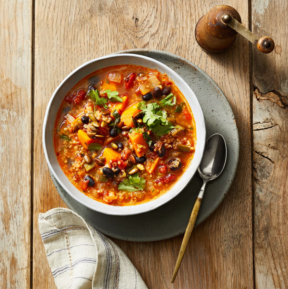 smoky black bean and quinoa soup