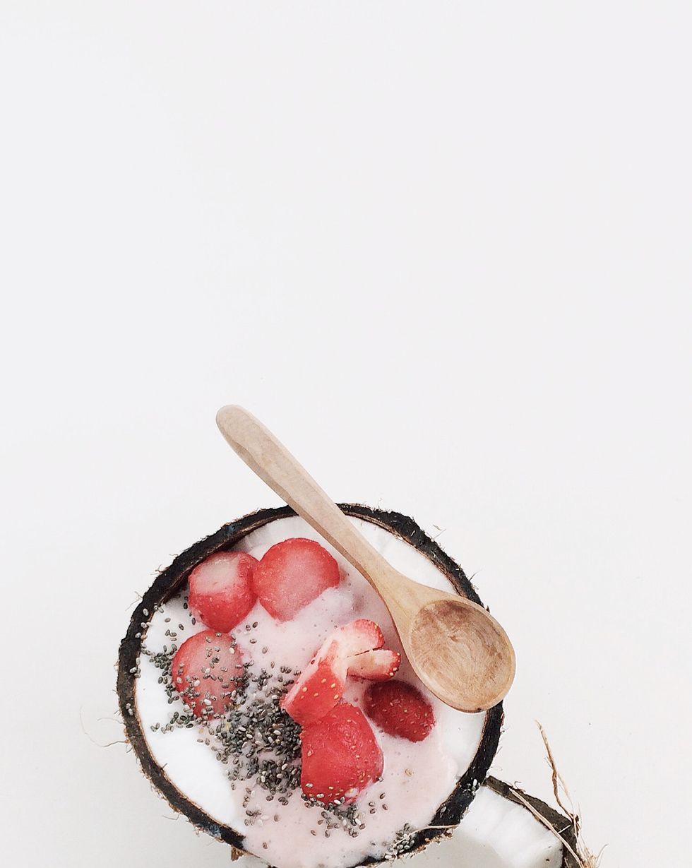 smoothie de coco y fresas