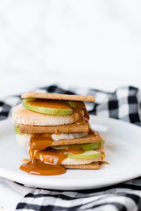 Air Fryer Caramel Apple S'mores