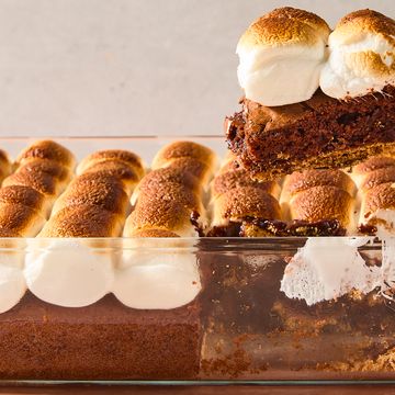 chocolate brownies topped with toasted marshmallows