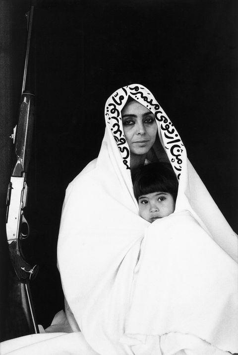 iranian woman with son