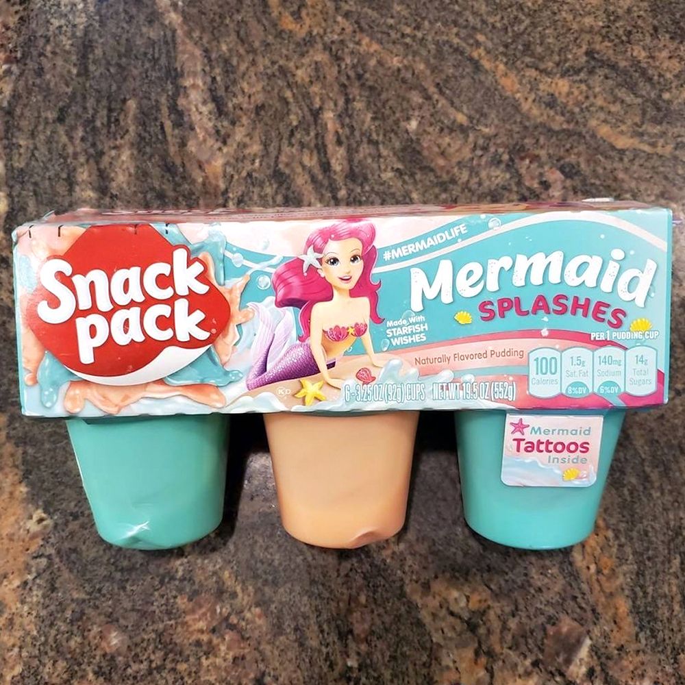 snack pack mermaid splashes pudding