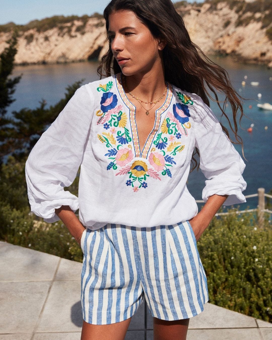 boden striped shorts