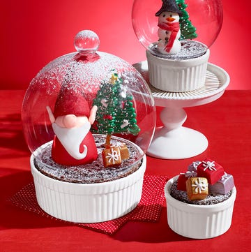 snow globe chocolate cakes