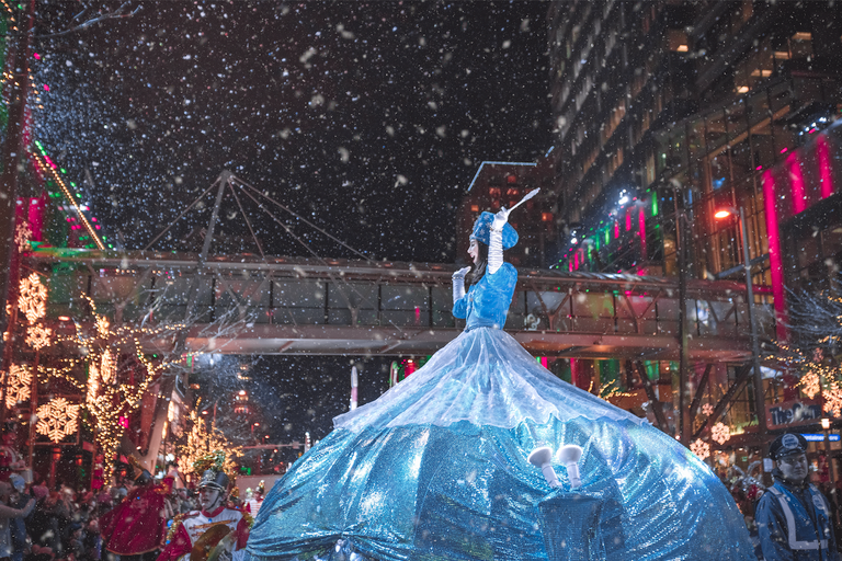 Performance, Tree, Event, Performance art, Dress, Stage, Winter, Performing arts, Night, Snow, 