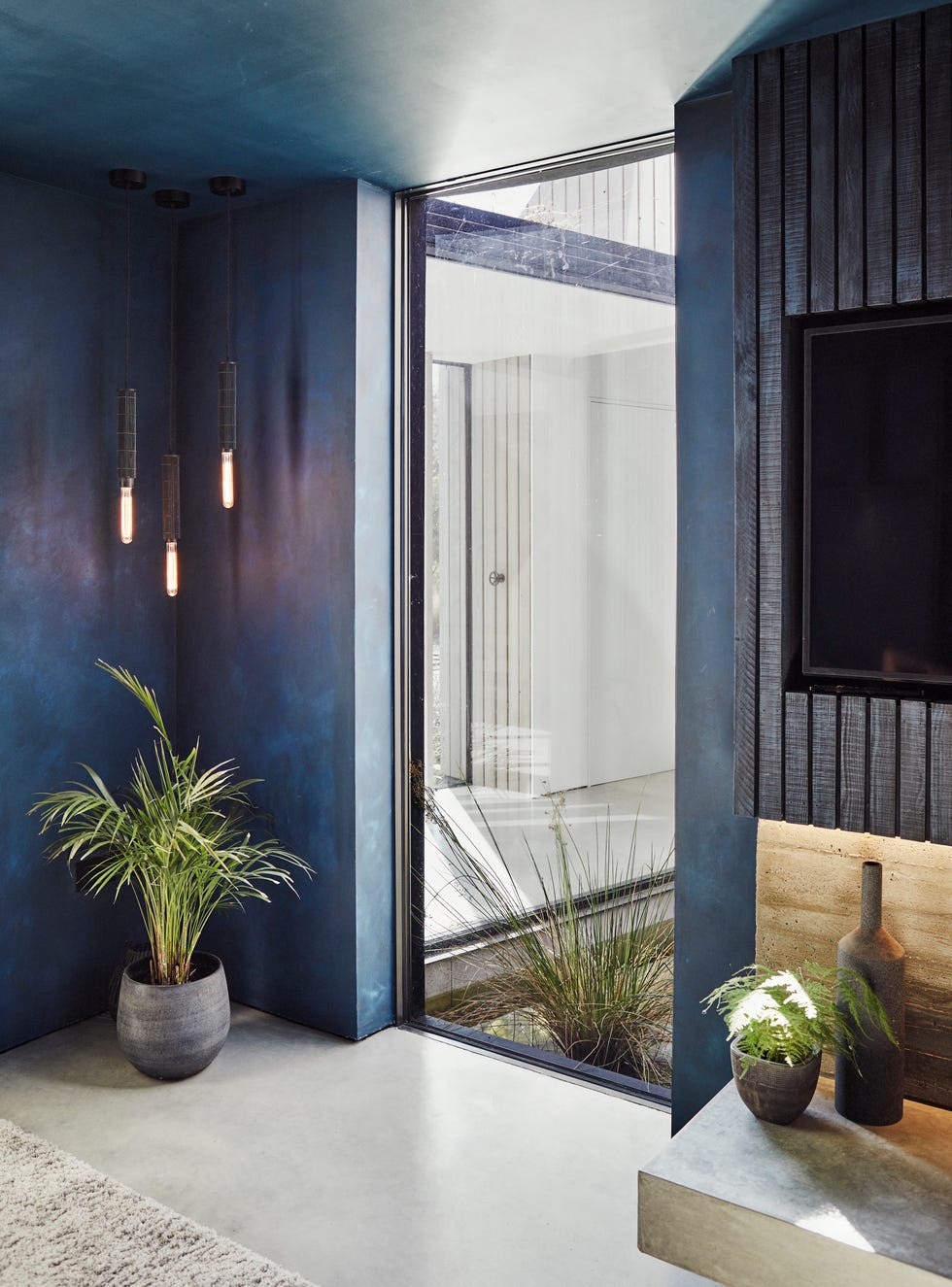 casa moderna en la naturaleza con piscina natural