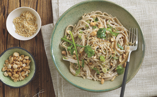 soba noodles with peanut sauce