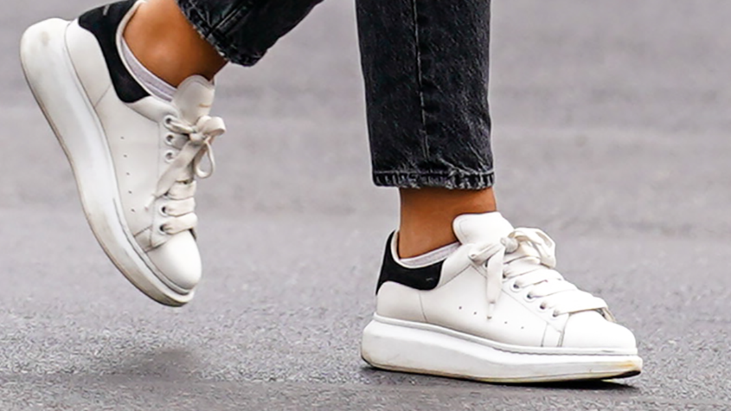 White and black classic sneakers  Alexander mcqueen sneakers, Outfits,  Stylish clothes for women