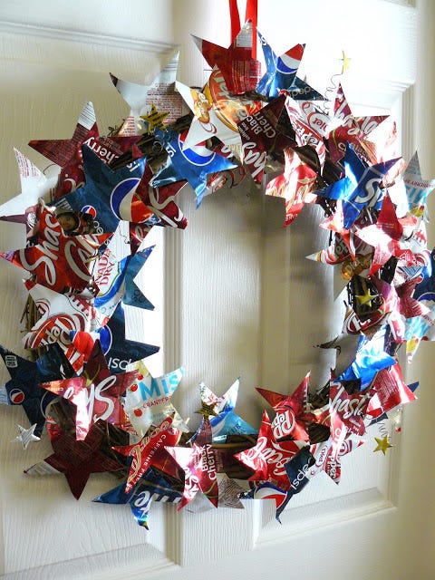 Patriotic Wreath for 4th of July – - repurposed on purpose