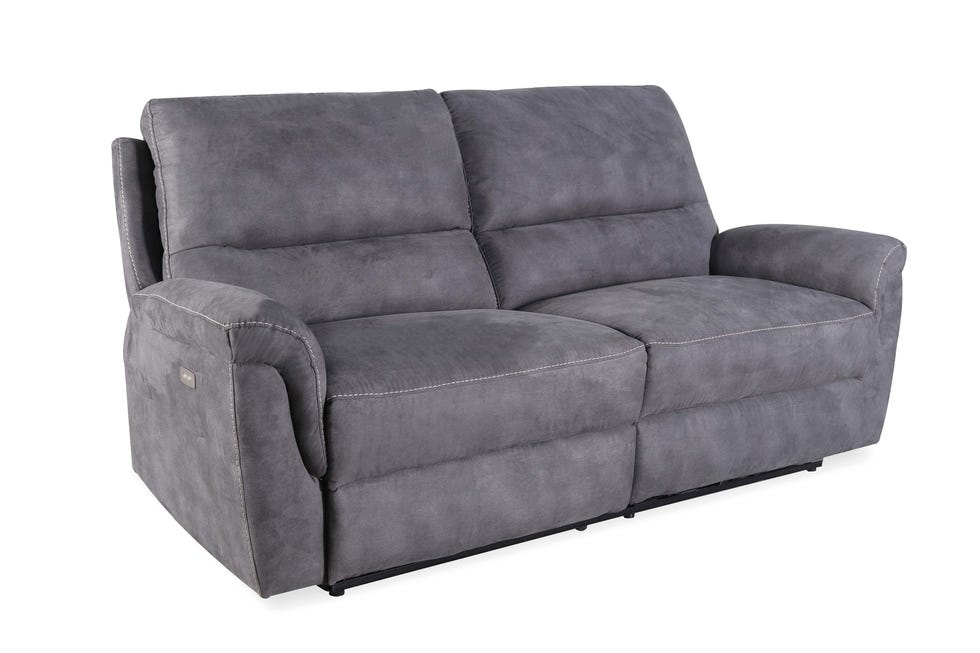 esté sofa tiene un dispositivo eléctrico que permite elevar los pies