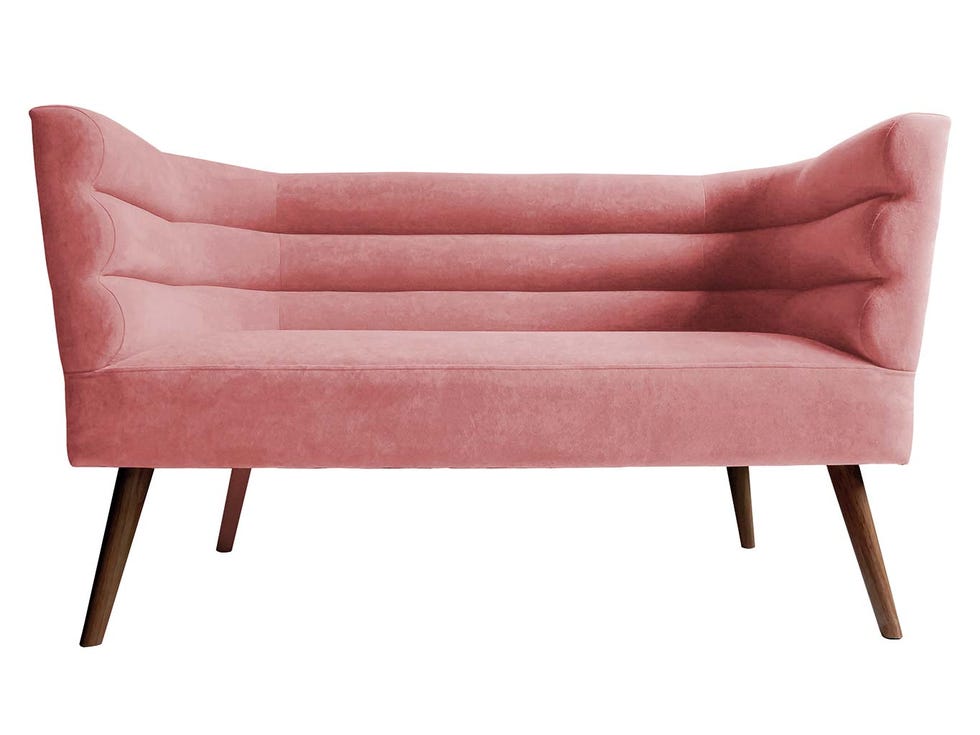 sofá retro chic en rosa
