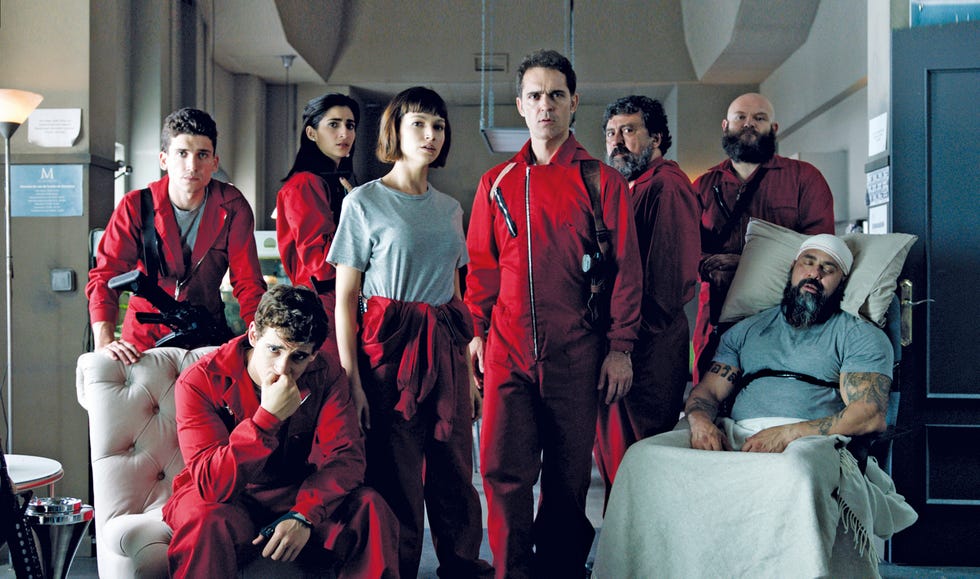 decoracion sofas series netflix la casa de papel