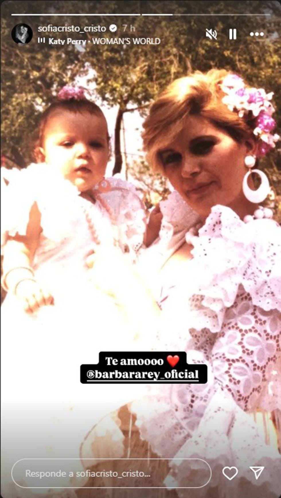 sofia cristo de pequena con su madre, barbara rey