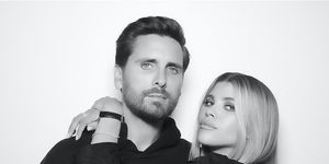 a black and white instagram photo of scott disick and sofia richie