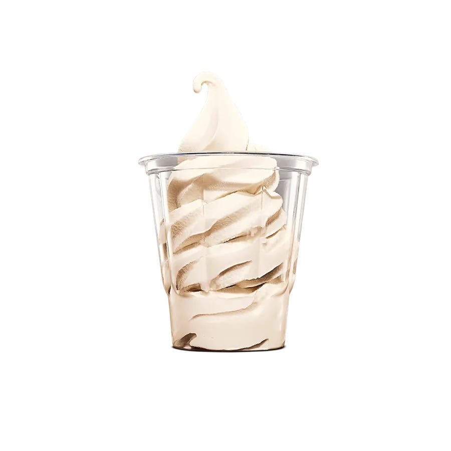 soft serve ice cream in a clear cup