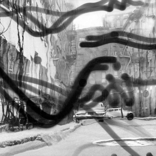 new york   1960 a distorted and photo montage created in the darkroom by layering negatives together of buildings and cars, in 1960 in new york city, new york created to illustrate the bill manville novel saloon society photo by david attiegetty images