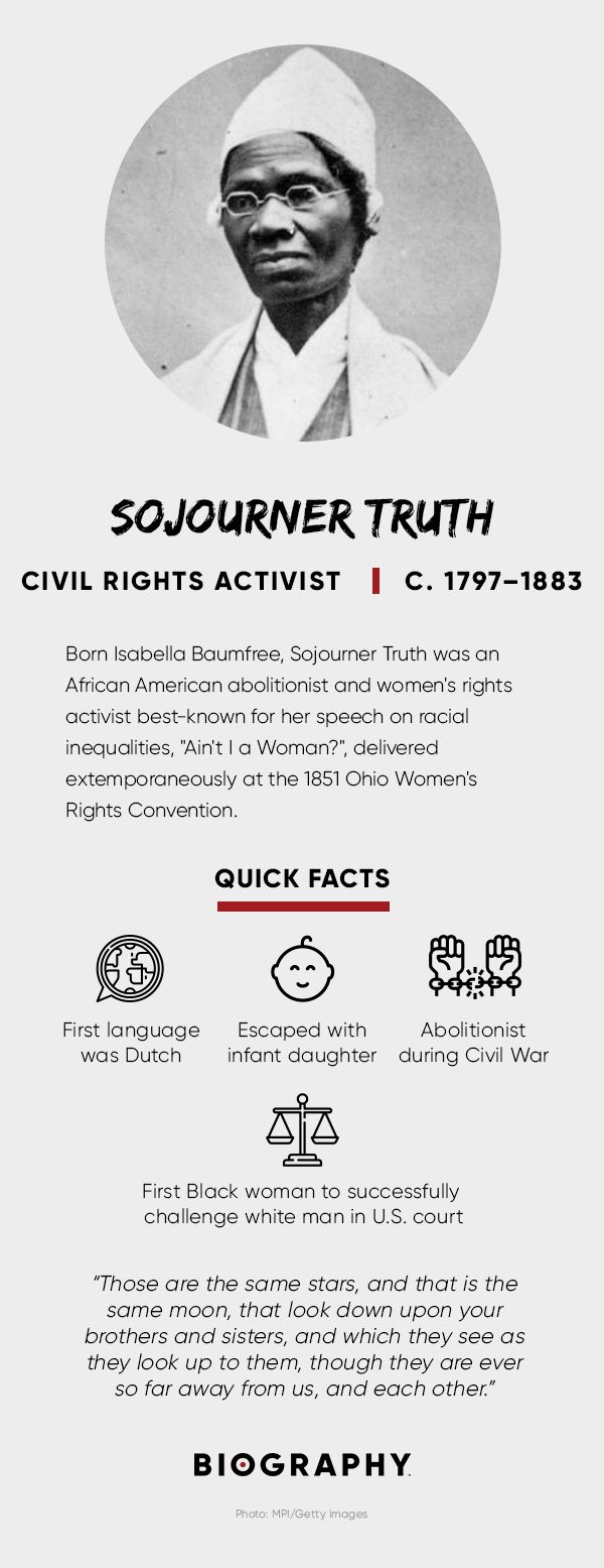Sojourner Truth fact card