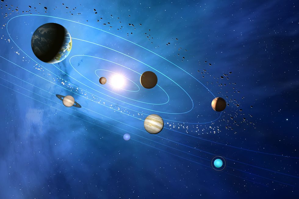 solar system, illustration
