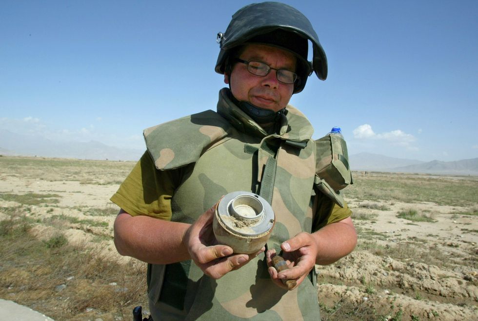 removing mines at bagram air base