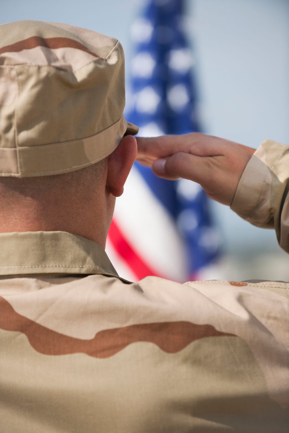 Soldier saluting