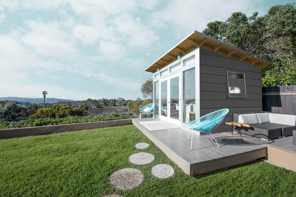 studio shed on a hillside