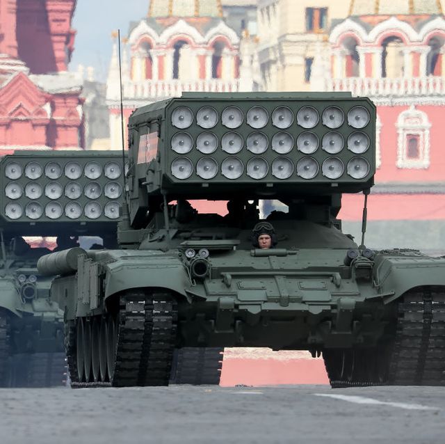 dress rehearsal of victory day military parade held in moscow
