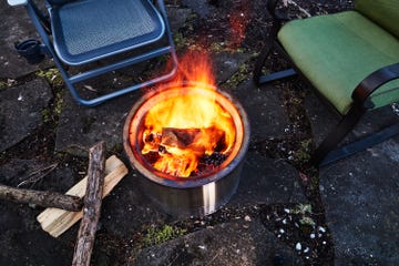 a fire pit at a camground