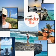 a collage of a young woman on vacation a collage of a young woman on vacation