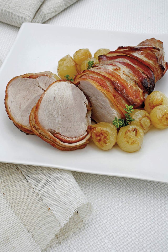 solomillo de cerdo con beicon
