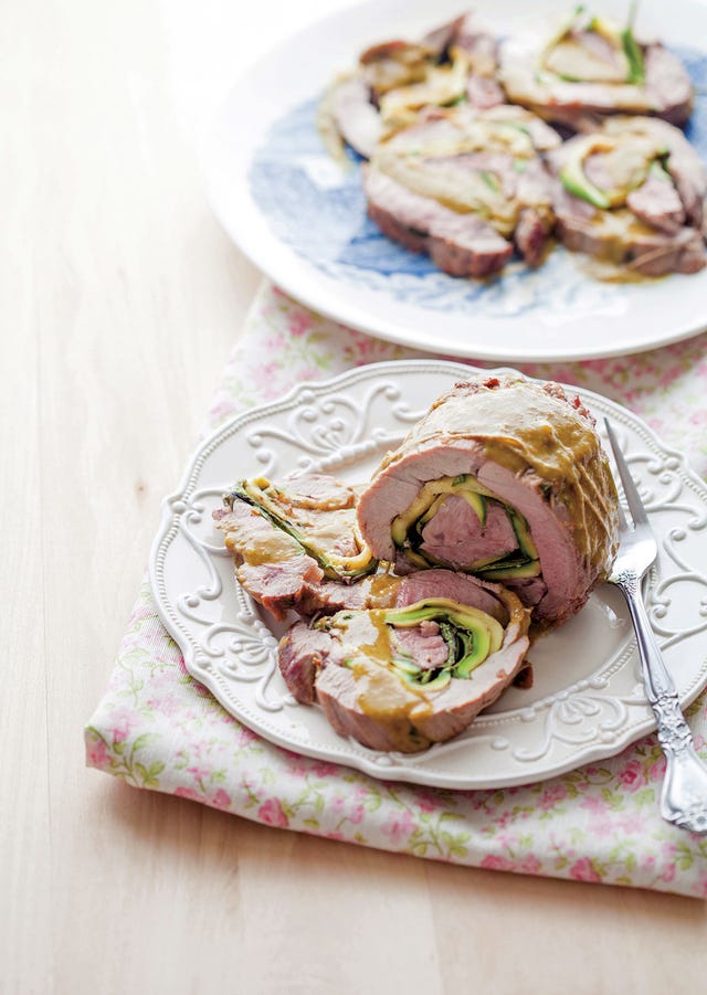 solomillo de pavo relleno de aguacate