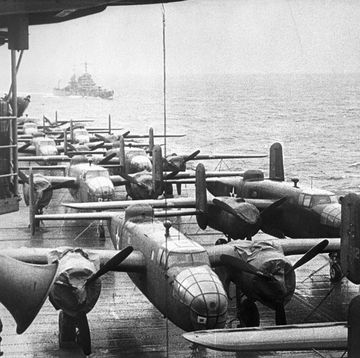 airplanes on ship deck