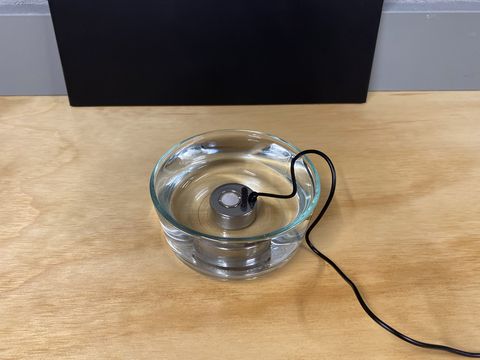 ultrasonic atomizer in a bowl of water